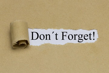 Don´t Forget!