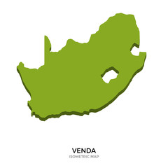 Isometric map of Venda detailed vector illustration
