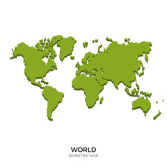 Isometric map of World detailed vector illustration