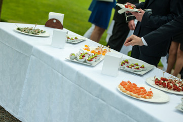appetizer during a wedding party