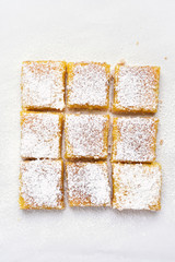 Lemon squares, top view