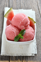 Watermelon sorbet ice cream
