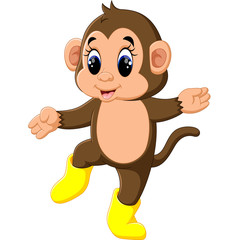 illustration of cute Cartoon monkey