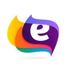 Letter E logo in feather or flags icon.