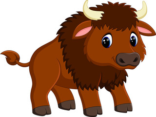 Obraz na płótnie Canvas Cute bison cartoon