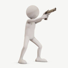 man with gun, 3d rendering