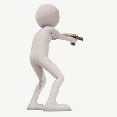 man with gun, 3d rendering