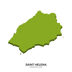 Isometric map of Saint Helena detailed vector illustration