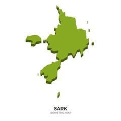 Isometric map of Sark detailed vector illustration