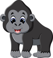 illustration of Funny gorilla cartoon