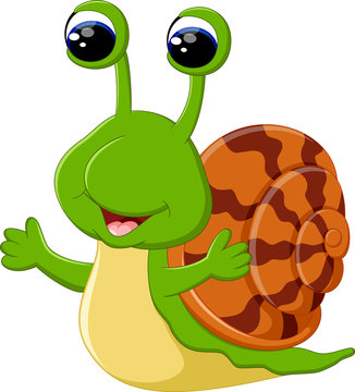 Funny snail cartoon