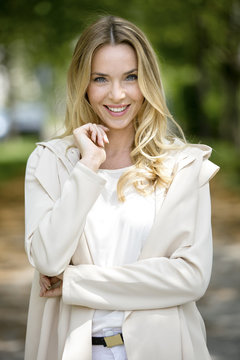 Portrait of smiling blond woman
