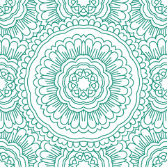 Seamless black and white vector  ornate background.  