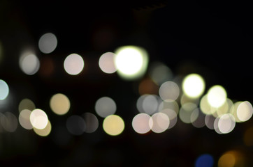 Abstract blur circular bokeh at night