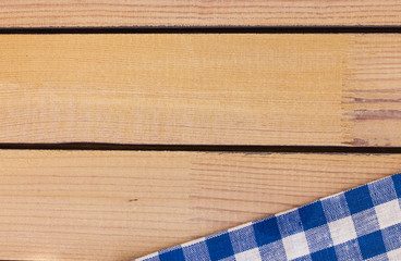 texture of blue linen cotton cloth on wooden background