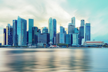 Fototapeta na wymiar View of central Singapore skyline