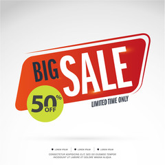 Big Sale Limited Time offer. 50% off. Vector illustration.Theme color.