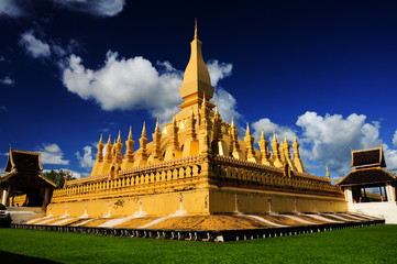 pha that luang in vientiane ,Laos famous tourist destination in asia.