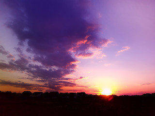 Sunset over the village