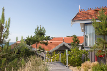 Weathered wooden grey house by the sea in France