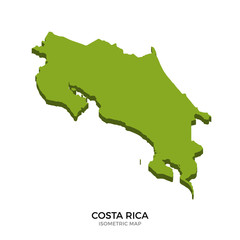Fototapeta premium Isometric map of Costa Rica detailed vector illustration