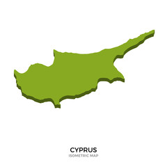 Fototapeta premium Isometric map of Cyprus detailed vector illustration