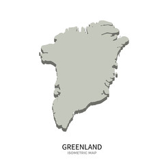 Isometric map of Greenland detailed vector illustration