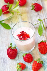 Strawberry yogurt and fresh berries