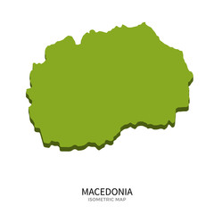 Isometric map of Macedonia detailed vector illustration