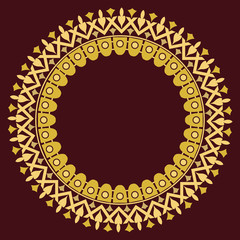 Golden round lace frame.