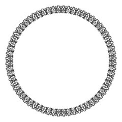 Black and white round lace frame.