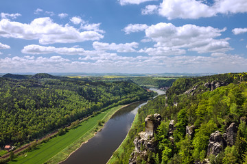 Fototapeta na wymiar Saxony, Germany. Elba river, natural landscape