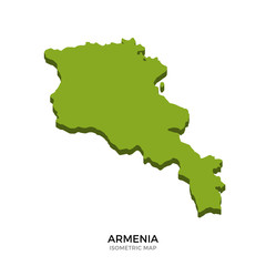 Isometric map of Armenia detailed vector illustration