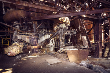 Fototapeta na wymiar Old blast furnace workshop