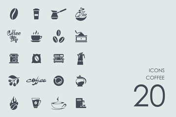 Naklejka premium Set of coffee icons