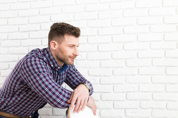 Obraz premium Portrait of brutal bearded man