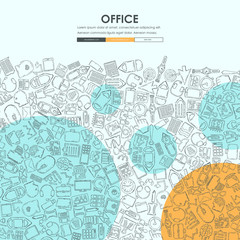 office Doodle Website Template Design