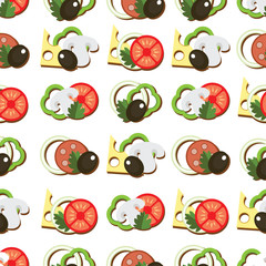 Background seamless pattern vegetables