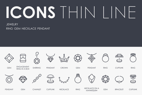 Jewelry Thin Line Icons
