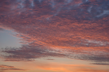 sunrise in the colored sky, soft clouds and abstract background