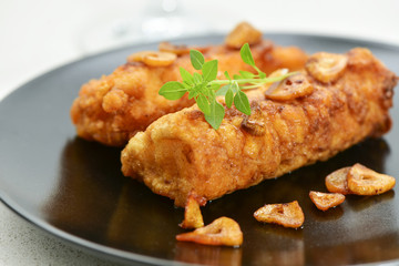 battered and fried cod fillets