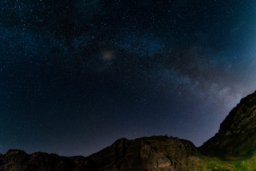 Milky way over the hills