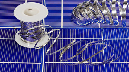 Solar panel cell elements and wires