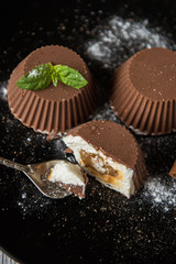 dessert from cream and chocolate
