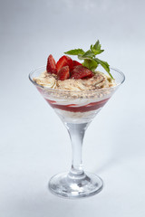 dessert with strawberries