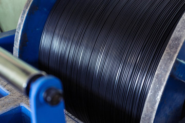 Fragment inside a modern plant producing power electric cable and optical fiber.