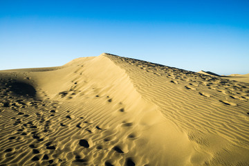 Early Morning with Traces in the Sand at Maspalomas Dunes