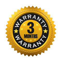 3 Months Warranty Sign. 3D rendering