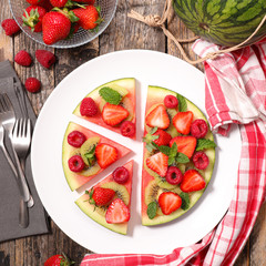fruit salad with watermelon and berry