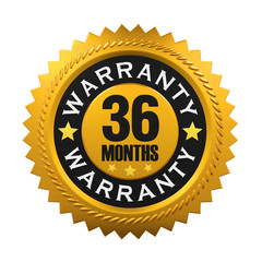 Naklejka premium 36 Months Warranty Sign. 3D rendering